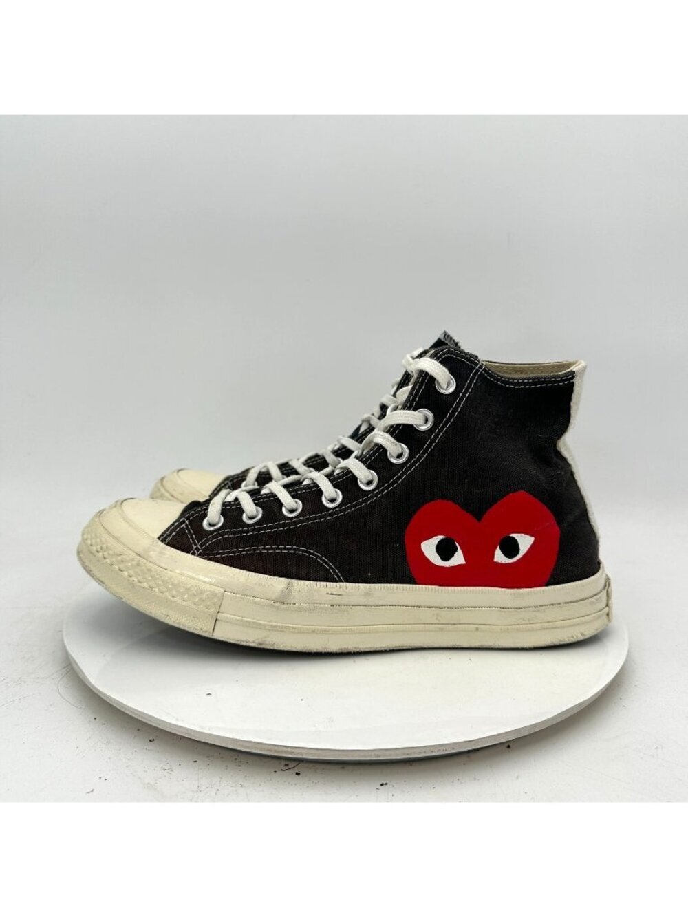 Converse Comme Des Garcons Women Size 11 Hidden Heart Black Canvas Shoes